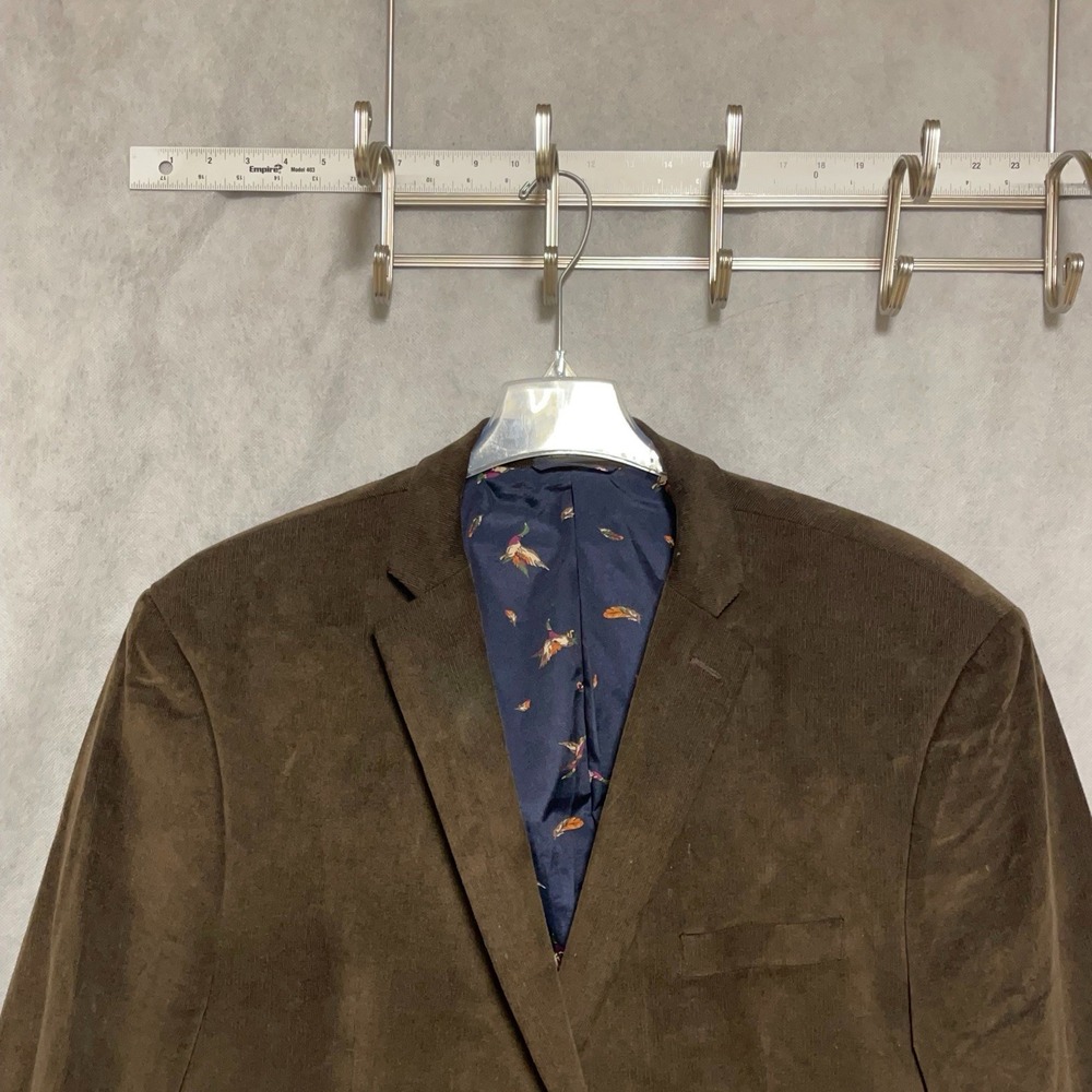 Ralph Lauren Blazer Men 52L Brown Pinwale Corduroy Velvet Elbow Patches Luxury